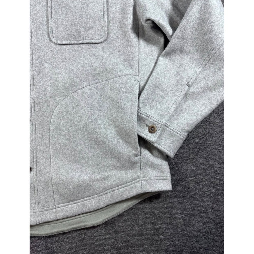 Tommy Bahama Mens XL Grey Fleece Button Front Shirt Jacket Shacket Heathered - Picture 8 of 10